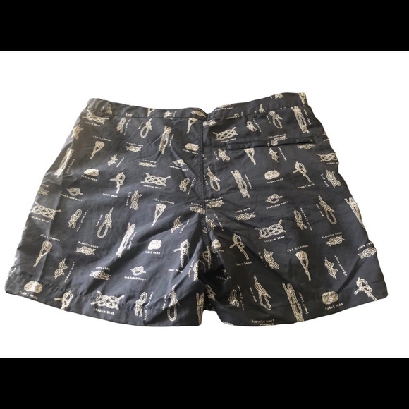 Brooks Brothers Navy Printed Sailor Knot Swim Trunks/Shorts Sz. M Inner Lined - Picture 2 of 7